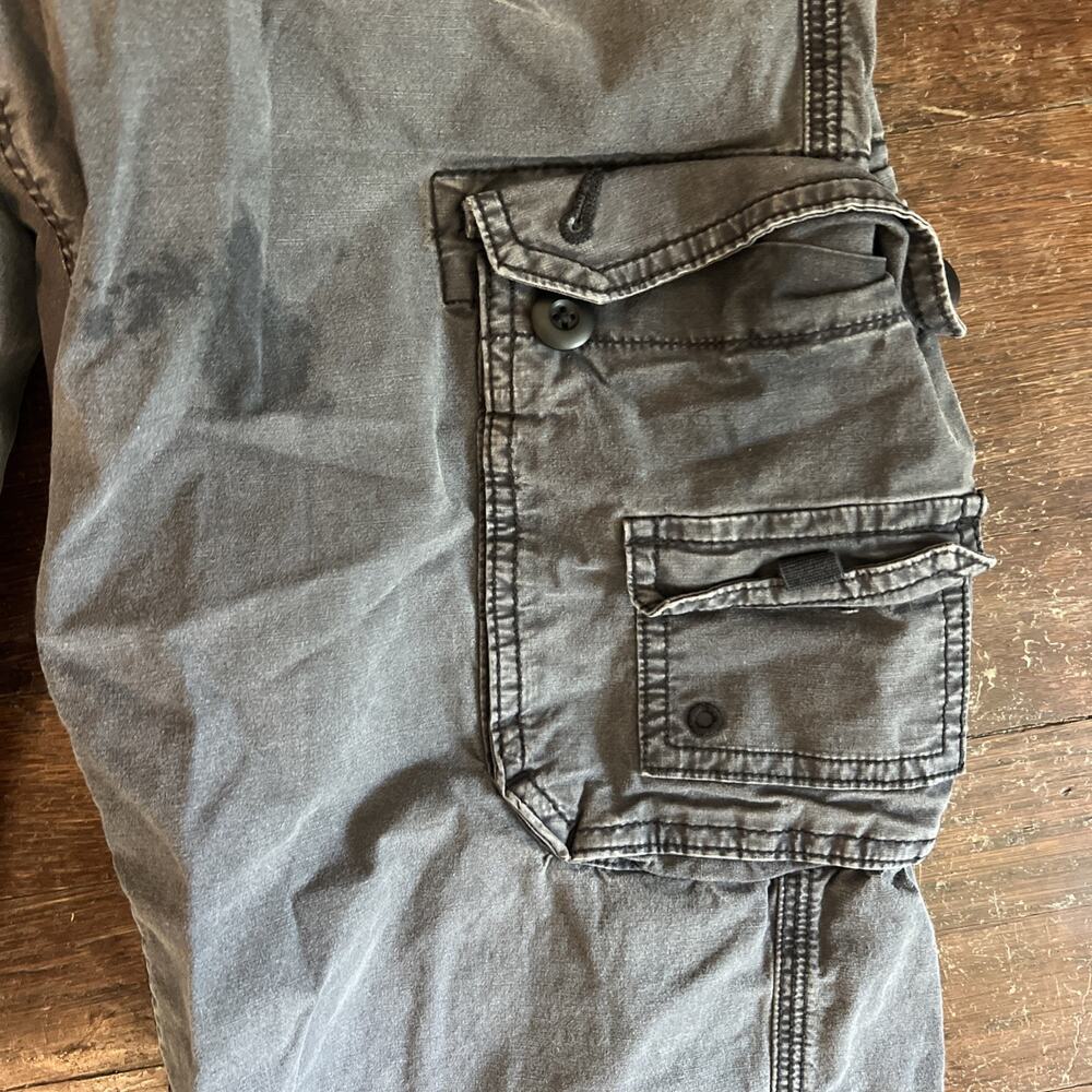 American Eagle Outfitters Y2K Cargo Pants Baggy Wide Leg Gray Black Women 6 - Picture 2 of 12